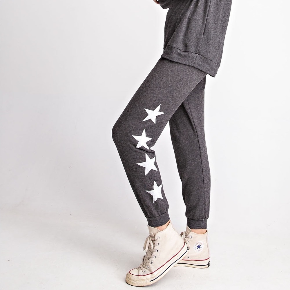 Charcoal Gray Star Joggers
